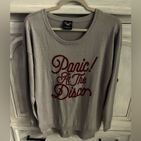 Manhead Panic! At The Disco Grey Crewneck Band Sweater - Picture 1 of 5